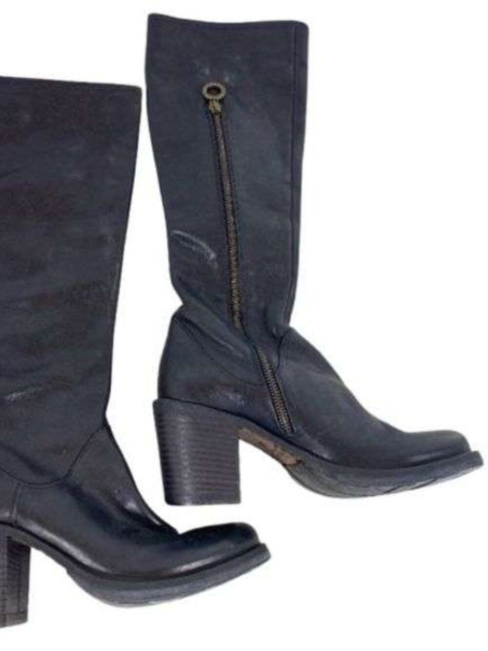 Fiorentini + Baker Black Leather Tall Heeled Boots - Size 36 / US 6
